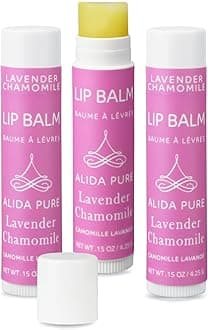 Vegan Lip Balm Lavender Chamomile Lip Balm Collection, Cruelty Free Chapstick, Moisturize Dry, ed, or Chapped, Lips, 5 Tube Set.