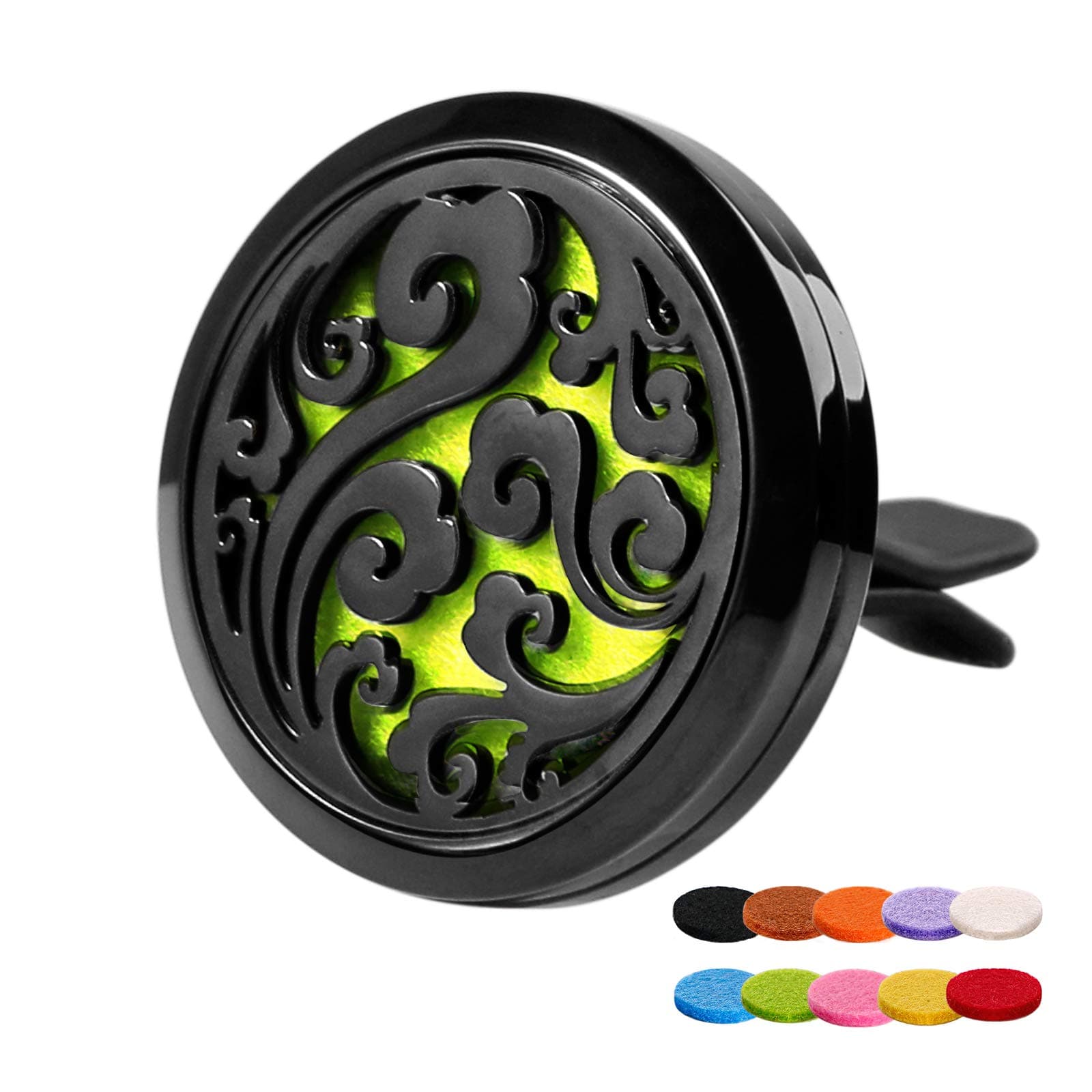 ttstar Car Diffuser Vent Clip - 30mm Aromatherapy Essential Oil Car Diffuser Vent Clips (1 Black Cloud Vent Clip, Stainless Steel)