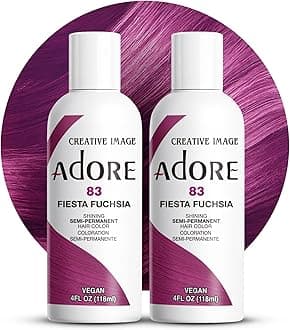 Adore Semi Permanent Hair Color (083 Fiesta Fuchsia) (2 Pack) | Vegan & Cruelty-Free Purple Hair Dye | No Ammonia, No Peroxide, No Alcohol | 4 Fl Oz