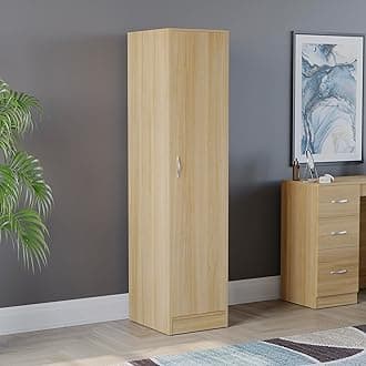 Vida Designs Riano Wardrobe, With Shelf & Hanging Rail Bedroom Storage Furniture (Pine, 1 Door)