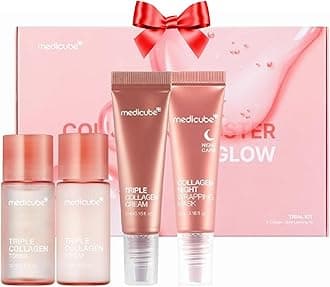 medicube Glass Skin Collagen Trial Kit | Korean Skincare Set and Kit | Stocking Stuffers | Gifts for women and men | Holiday gifts | 4-Step Skincare Set for glowy skin | Travel Size