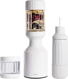Beast Blender Tonal | Kitchen Countertop Design | Blend Smoothies and Shakes, Dressings, Sauces, Dips | Stainless Steel Bottle | Straw Cap and Straws Included | 1000W (Cloud White)