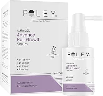 Foley Advanced Hair Growth Serum | Hair Fall Control & Hair Growth | 3% Redensyl, 4% Baicapil, 3% Anagain & Rosemary Men-Women 30ml