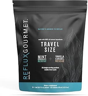Singe Serve Rescue Pack (25) - Vanilla Caramel Rescue & Mint Chocolate Rescue: All-Natural Alginate Therapy, Provides Reflux Relief, Natural Supplement for GERD, LPR, Heartburn Relief
