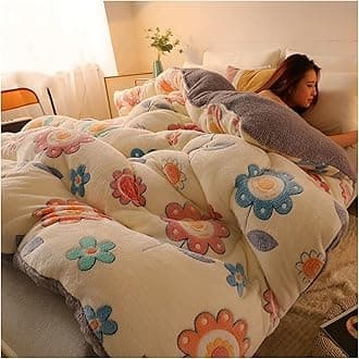 RRNAR Down Duvet, Cashmere Quilt, Quilt/quilts, Comforter, Winter Quilt Thicken Lamb Cashmere Duvet for All Seasons, Soft and Durable Heavy Quilts, Machine Washable,D,200x230cm(4kg) [Energy Class A]