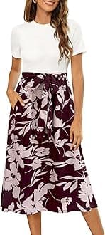 Zattcas Women 2026 Fall Dress Long Sleeve Ribbed Teacher Church Modest Business Casual Work Outfits Midi Dress