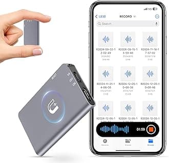 128GB(1520Hour) Magnetic Digital Voice Recorder - Voice Activated Recorder with AI-Intelligent Triple Noise Reduction - Audio Recorder Device for Lectures Meetings Interviews