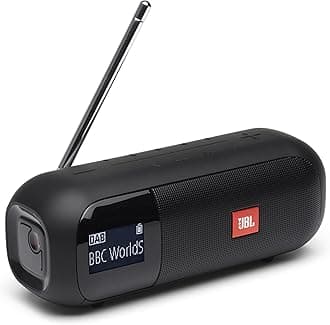 JBL Tuner 2 Portable Radio Bluetooth speaker with DAB and FM radio, 12 hours of wireless music, in black, JBLTUNER2BLK