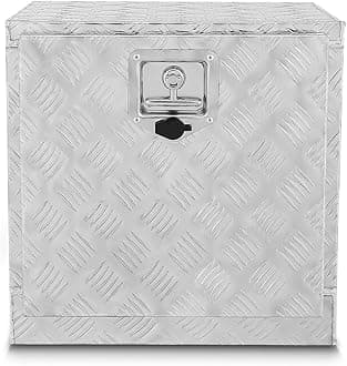 DNA MOTORING Truck Tool Box Lockable Storage Box, Truck Bed Tool Box Truck Bed Organizer Aluminum Truck Tool Boxes for Bed of Truck, w/Lock & Keys, 18"L X 18"D X 17.7"H Silver, TBOX-T5-013-ALU