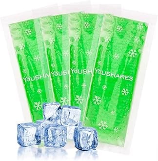 YOUSHARES TSA Approved Ice Packs for Insulin Cooler Travel Case - Reusable Small Freezer Packs for Medications, (4 Pcs, Green)