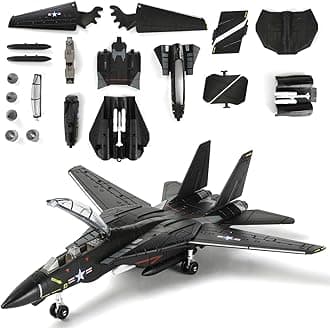 SEBUNAS 1:72 Scale F-14 Tomcat Fighter Jet Quick Build Model Kit (Black) Plastic Millitary F14 Airplane Assembly Aircraft Model with Stand Gift for Adults (36PCS)