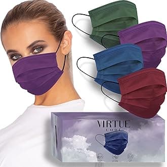 VIRTUE CODE Seamless Essentials Face Masks - Soft 3 Ply Comfort 50 Disposable Face Masks