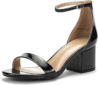 Dream Pairs Women's Low-Chunk Low Heel Pump Sandals with Ankle Strap