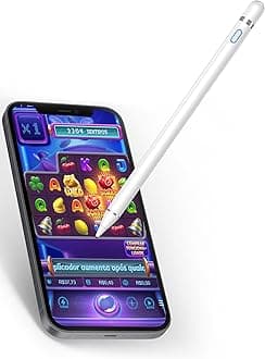 Active Stylus Pen for Touchscreen Tablet Phone，Touch Screen Pen Compatible with iPhone/Android/iPad/Pencil/Samsung/iOS/Lenovo/Huawei - White