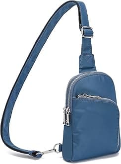 INICAT RFID Blocking Sling Bag Small Crossbody Chest Bags Travel Purses for Women(Blue)
