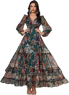 LITZO Women's Georgette A-Line Maxi Dress