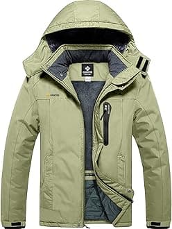 GEMYSE Men's Ski Snow Jacket Warm Winter Waterproof Coat Snowboard Rain Jacket Hooded Windproof Windbreaker