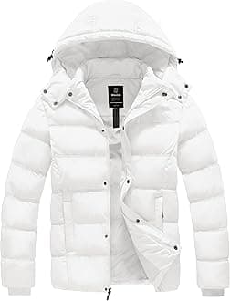 Wantdo Men's Hooded Winter Coat Warm Puffer Jacket Thicken Cotton Coat with Removable Hood