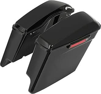 5" Stretched Extended Saddle Bags Compatible with 2014-2024 Harley Davidson Touring Street Glide Road Glide Road King Electra Glide Ultra Classi Hard Saddlebags Black
