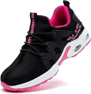 - Steel Toe Shoes for Women Indestructible Safety Work Shoes Air Cushion Lightweight Breathable Utility Sneakers Puncture Proof Slip Resistant Composite Toe Footwear
