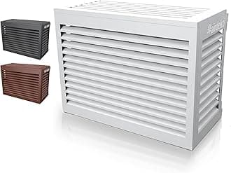 airdeko Mini Split Air Conditioner Covers for Outside Units - Anti-Theft Sturdy Aluminum AC Cover for Mini Split System Outdoor Condenser - Fits 18000 BTU to 24000 BTU - Off White
