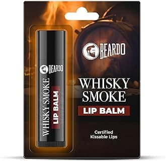 Whisky Smoke Lip Balm for Men, 4g | Certified Kissable Lips| Moisturizes & Soothes Dry, Cracked & Chapped Lips | Enriched with Vitamin E, Shea Butter & Coffee | Non Glossy | Non Tinted Lip Balm