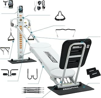GR8FLEX Performance Gym for Total Over 100 Exercises, Multi-Functional Workout Machine, High Performance Strength Training, Cardio, and Full Body Fitness Equipment for Home Use (Pearl White Model)