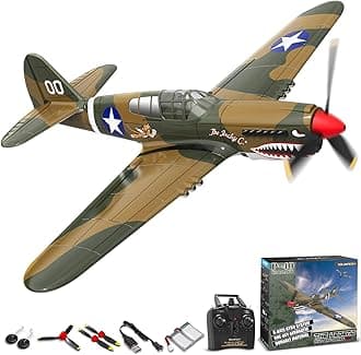 RC Plane, 4 Channel Remote Control Airplane Fighter P40 with Aileron, 6-Axis Gyro, Aerobatics for Adults