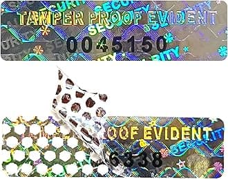1300pcs Tamper evident Hologram Stickers Original Security Labels Warranty Void Seal Tamper Proof Sticker with Unique Serial Number 1x0.3inch