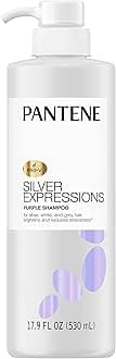 Pantene Silver Expressions, Purple Shampoo and Hair Toner, Pro-V for Grey and Color Treated Hair, Lotus Flowers, 17.9 Fl Oz