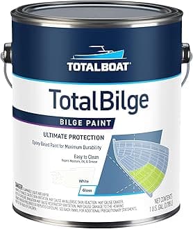 TotalBoat TotalBilge Epoxy Based Bilge Paint for Boat Bilges, Bulkheads, Engine Rooms and Locker Areas (White, Gallon)