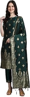 Women's Cotton Silk Jacquard Kurta Pant with Dupatta Set