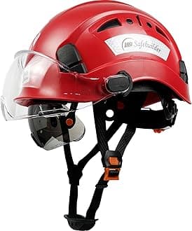 Industrial Safety Helmet with Visor ABS Hard Hat with Visor Adjustable Ventilation Hardhats Construction Head Protection ANSI Z89.1