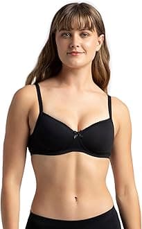 Jockey FE23 Women's Wirefree Padded Super Combed Cotton Elastane Stretch Medium Coverage Multiway Styling T-Shirt Bra with Detachable Straps