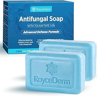 Roycederm Antifungal Soap for Men & Women: Medicated Anti-Fungal Tea Tree Oil Bar Soap - Extra Strength Skin Fungus Treatment for Athlete’s Foot, Jock Itch & Ringworm - Deep Cleansing