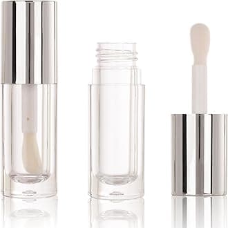 COSIDEA 50pcs Empty Round Silver 6ml big doe foot wand lip gloss tubes for DIY lipgloss lipgloss tube containers with thick wands, Silver