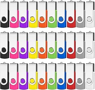 AreTop 16GB Flash Drives 50 Pack, USB 2.0 Swivel Thumb Drives Bulk Pendrive USB Memory Stick Jump Drive USB Drives 16GB 50 Pack Flash Drives Bulk (50 Pack 16GB,Mix Color)