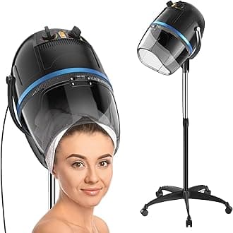 Hair Dryer 1300W Professional Adjustable Hooded Floor Hair Bonnet Dryer Stand Up Hair Dryers with Rolling Base for Home Salon Spa Beauty Equipment, Black