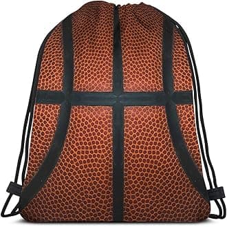- Basketball Drawstring Bags Backpack Bag Game Leather Texture Spot Sport Red Black Color Team Popular Art Cool Ball Sport Gym Sack for Men Women