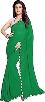 Women's Mirror Border Latest Indian Bollywood Designer Saree Unstitched Blouse Piece