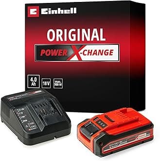 Einhell 18V 4.Ah Lithium-Ion Battery Starter Kit, Power X-Change Battery and Charger Set - Universally Compatible With All Einhell PXC Power Tools And Garden Machines, Packaging May Vary