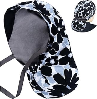 Scrub Caps for Women Surgical Caps Nurse Hat Functional Ponytail Holder for Long Hair Single or Satin-Lined