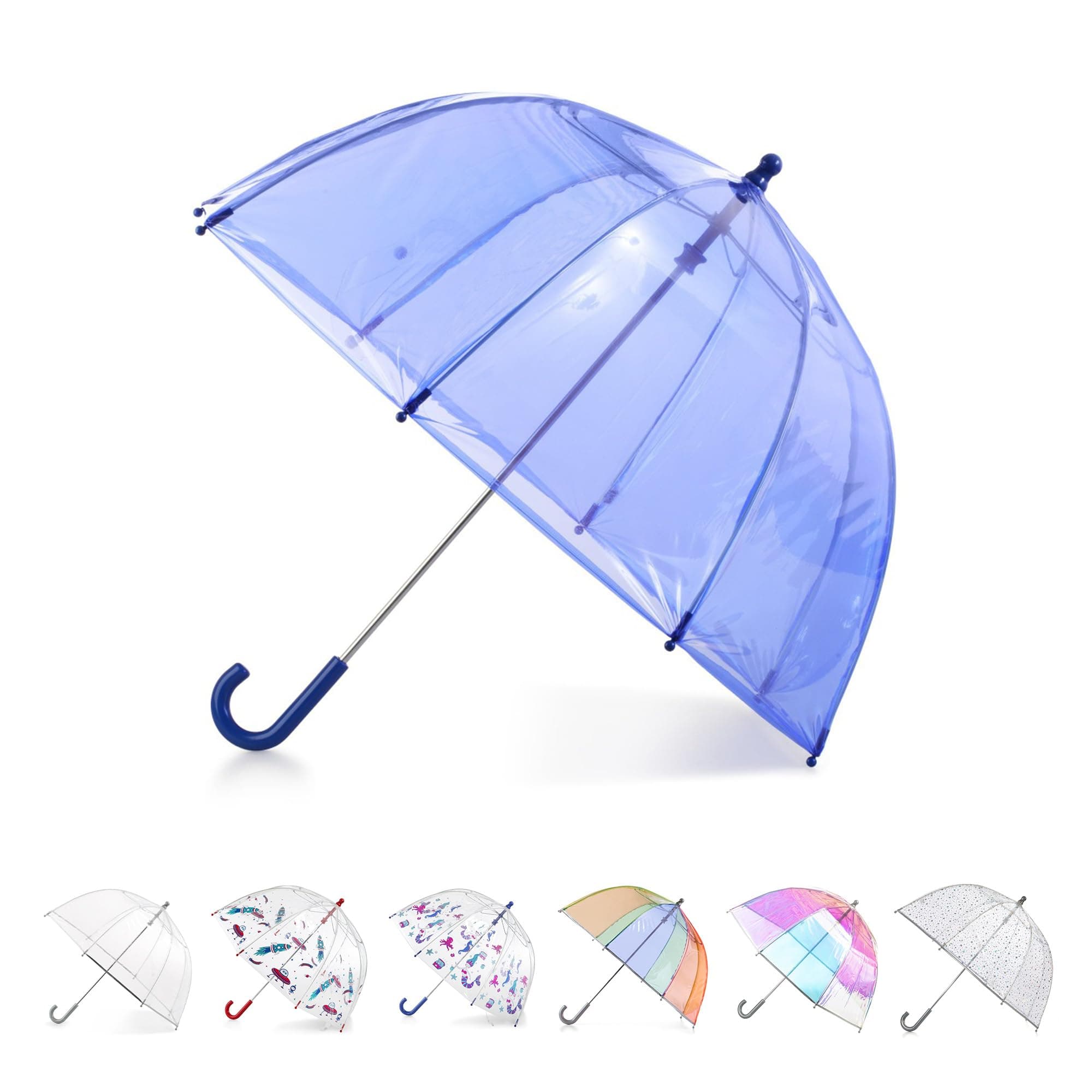 Kids Clear Lightweight Dome Canopy Bubble Umbrella with Wind and Rain Protection