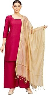 Women's Chanderi Silk Blend Handloom Dupatta (32" X 2.35 Meters)