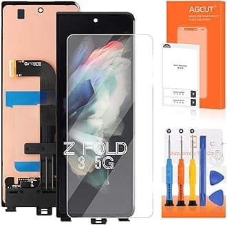 AMOLED for Samsung Galaxy Z Fold 3 5G Screen Replacement Z Fold3 LCD Display SM-F926B SM-F926U SM-F926W LCD Digitizer Screen Touch Assembly Repair Part Black Outer Small Front(with Fingerprint)