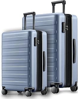 NINETYGO Luggage Sets 2 Piece, Carry On Luggage Airline Approved, Large Checked Luggage with Smooth Spinner Wheels, Expandable, Hard Shell PC Suitcase Sets, TSA Approved, 20in/28in (Shadow, Rhine Max)