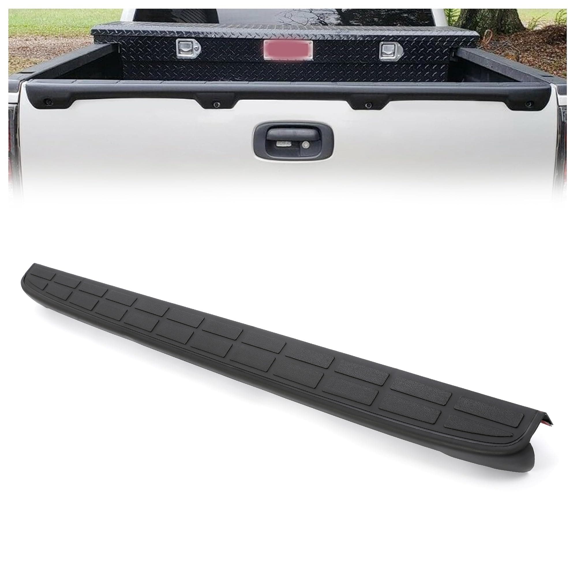 Tailgate Spoiler Cap Compatible with 1999-2007 Chevy Silverado GMC Sierra Replacement for 15932249 GM1909101 Molding Top Protector Cover