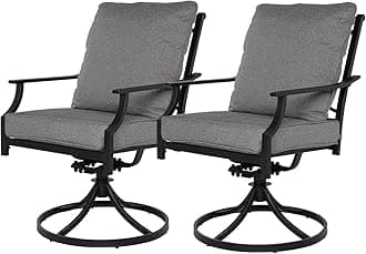 Grand patio Patio Dining Set for 2, E-Coated Outdoor Dining Set, 2 Swivel Dining Chairs Outdoor Furniture Set with Olefin Cushions, Grey