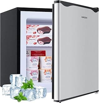 Upright Freezer,1.1Cu.ft Energy-Saving Mini Freezer with Removable Shelf, Single Door Small Freezer for Home/Dorms/Apartment/Office(Silver)