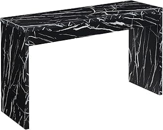 Convenience Concepts Northfield Hall Console Table 48" - Modern, Minimalist Narrow Sofa Display Accent for Contemporary Living Room, Entryway, or Hallway, Black Faux Marble